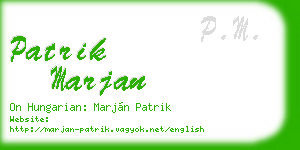 patrik marjan business card