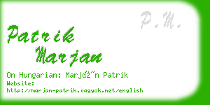 patrik marjan business card